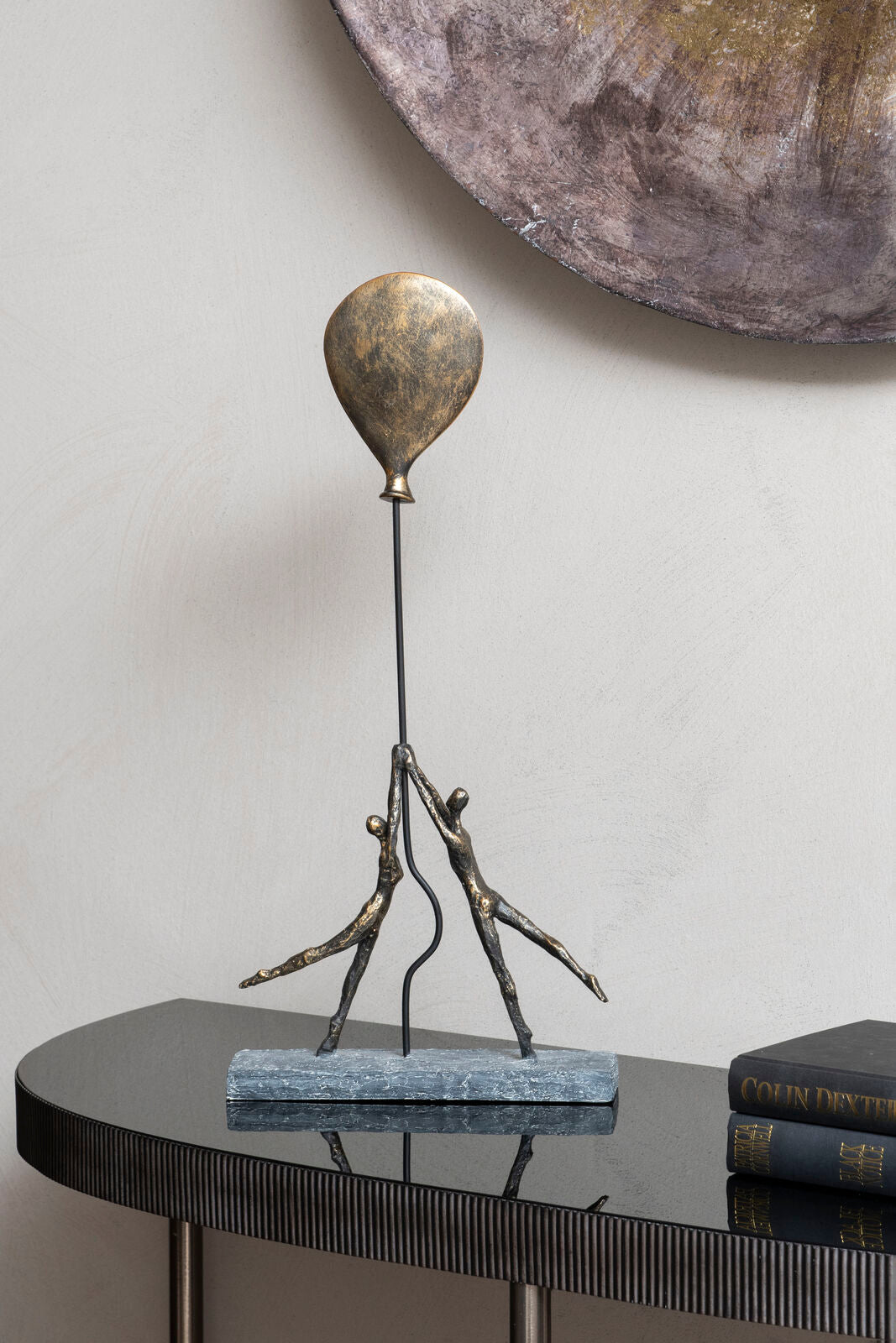 Antique Bronze Couple Balloon Sculpture